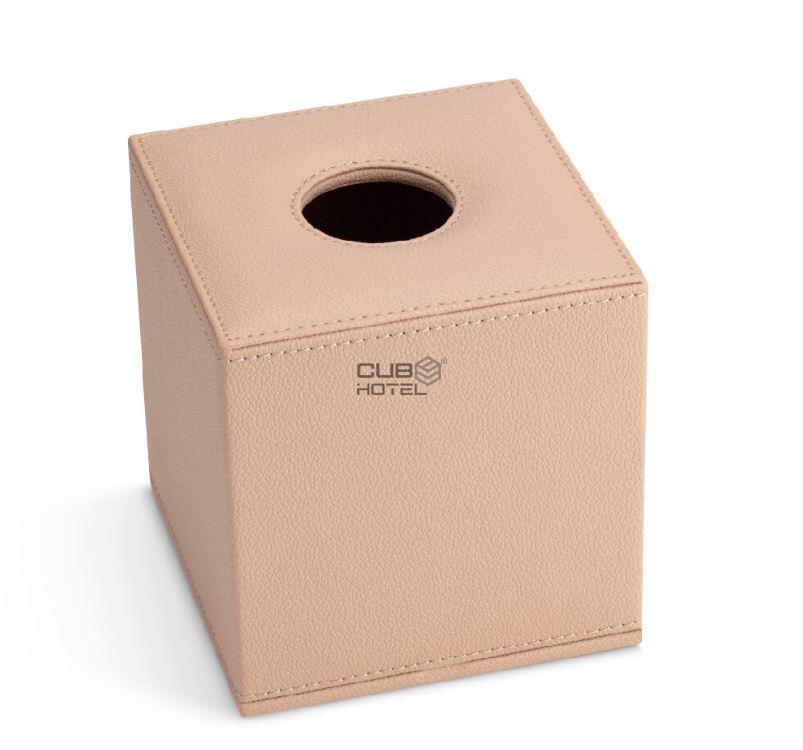 Cubo Polipiel Beige Dispensador Toallitas